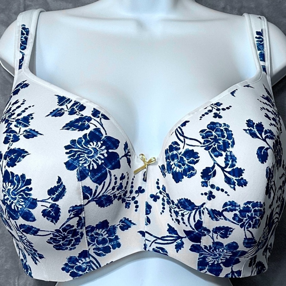 Cacique Blue Floral Print Bra